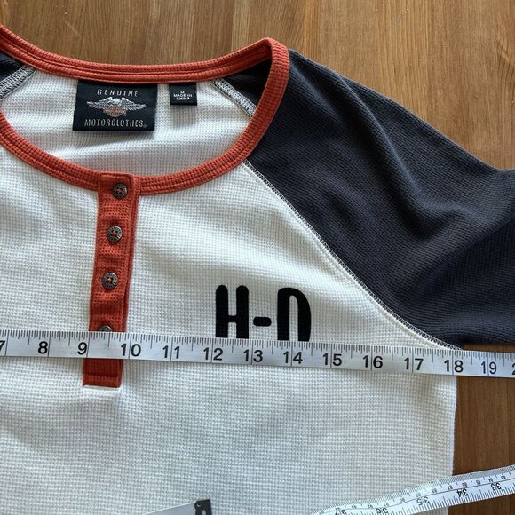 Harley-Davidson Womens Henley Shirt Size Medium Long Sleeve Motorcycle Classic - Picture 14 of 15